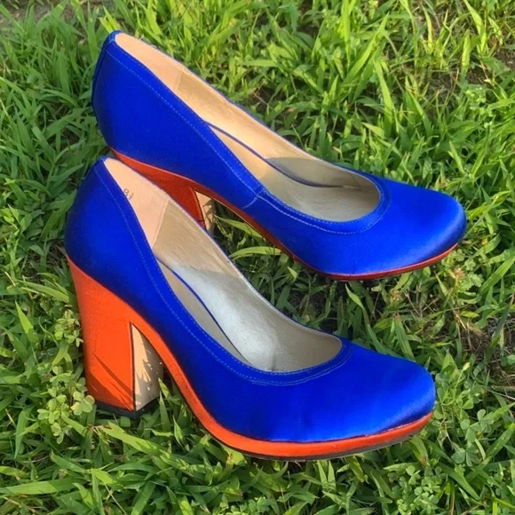 Seychelles Montreal Heel in Cobalt & Orange - Picture 2 of 6